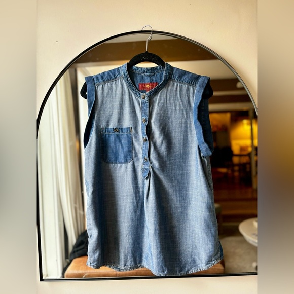 7 FOR ALL MANKIND | denim tank | size large - Picture 3 of 5